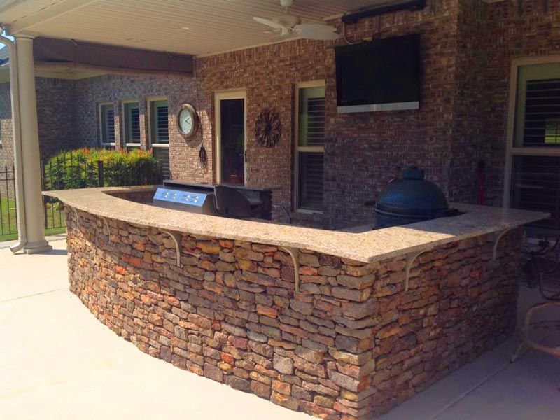 natural stone outdoor kitchen